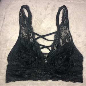 Sexy Black Floral Lace Bralette